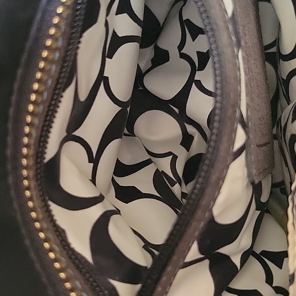 Coach Hampton Mini Nylon Shopper Tote Leather Dark Brown Leather Trim - Picture 11 of 16